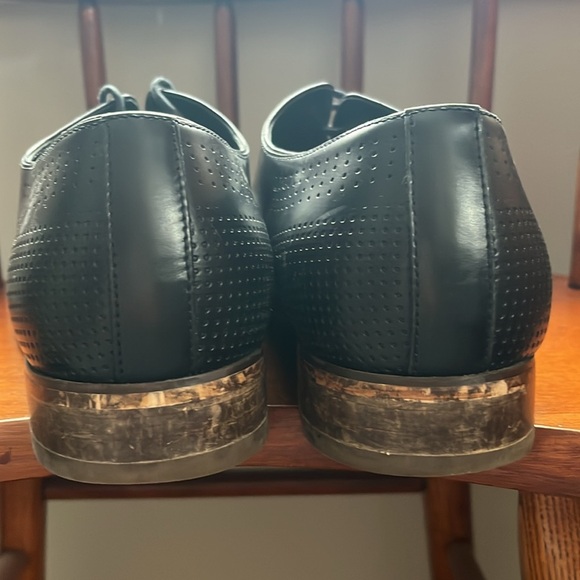 Kenneth Cole Shoes Men’s Dress Oxford Cha-Raid Black Leather Cap Toe Size 11 - Picture 4 of 10